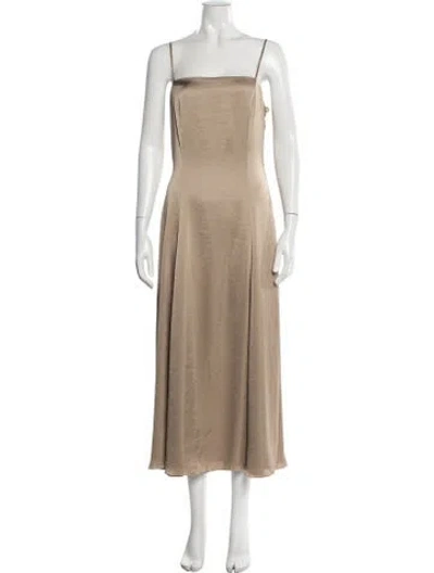 Pre-owned Theory Square Neckline Midi Length Dress In Neutrals