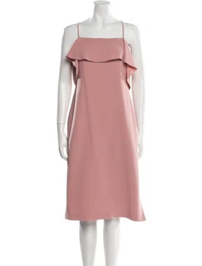 Pre-owned Theory Square Neckline Midi Length Dress In Pink