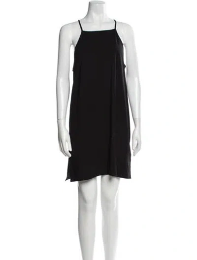 Pre-owned Theory Square Neckline Mini Dress In Black