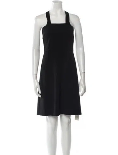 Pre-owned Theory Square Neckline Mini Dress In Black