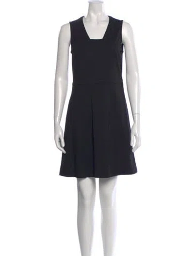 Pre-owned Theory Square Neckline Mini Dress In Black