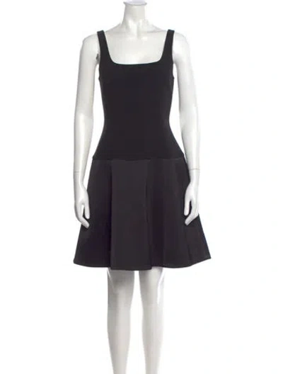 Pre-owned Theory Square Neckline Mini Dress In Black