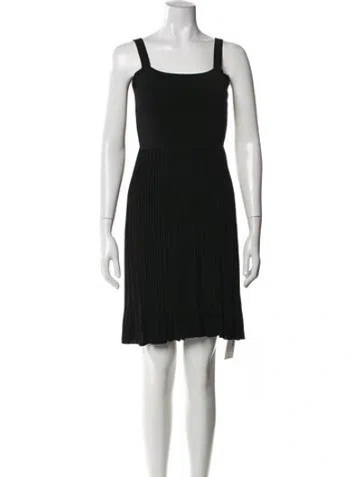 Pre-owned Theory Square Neckline Mini Dress In Black