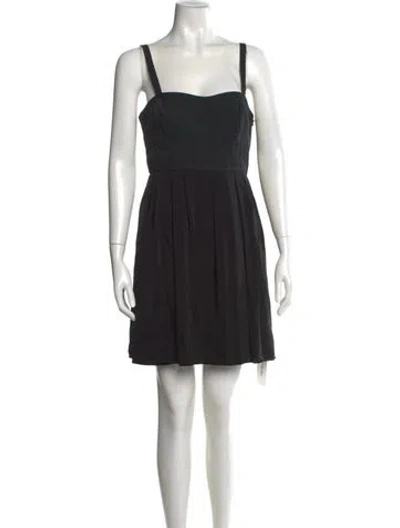 Pre-owned Theory Square Neckline Mini Dress In Black