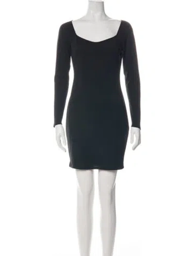Pre-owned Theory Square Neckline Mini Dress In Black