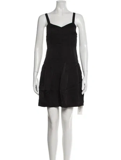 Pre-owned Theory Square Neckline Mini Dress In Gray