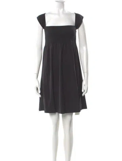 Pre-owned Theory Square Neckline Mini Dress In Gray
