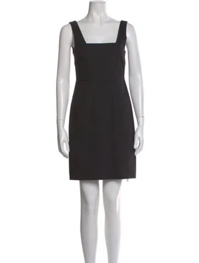 Pre-owned Theory Square Neckline Mini Dress In Gray