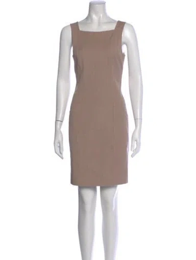 Pre-owned Theory Square Neckline Mini Dress In Neutral