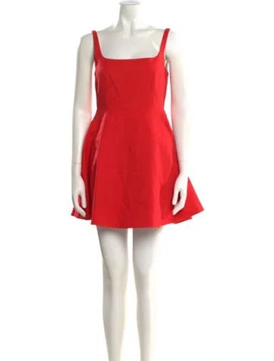 Pre-owned Theory Square Neckline Mini Dress In Red