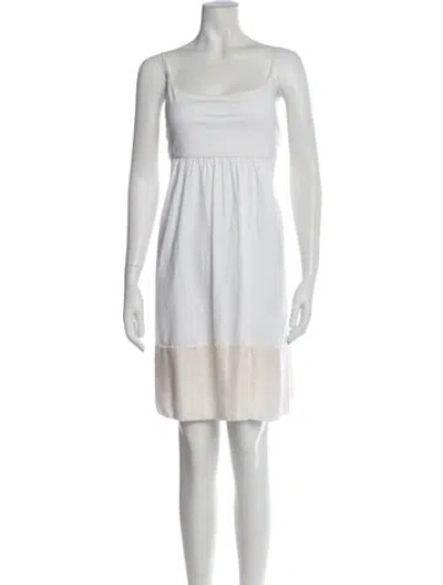 Pre-owned Theory Square Neckline Mini Dress W/ Tags In Neutral
