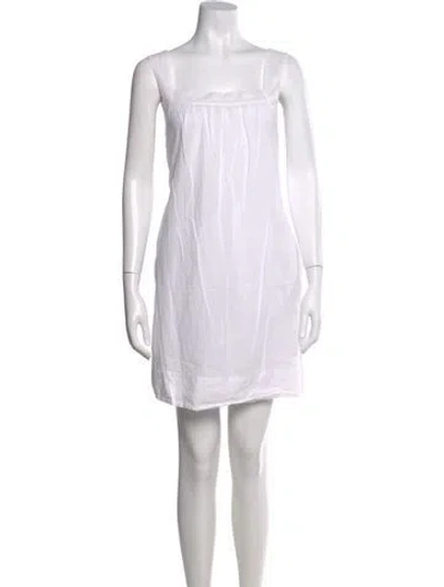 Pre-owned Theory Square Neckline Mini Dress In White