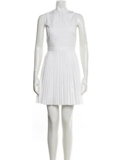 Pre-owned Theory Square Neckline Mini Dress In White