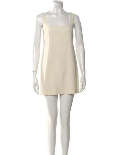 Pre-owned Theory Square Neckline Mini Dress In White