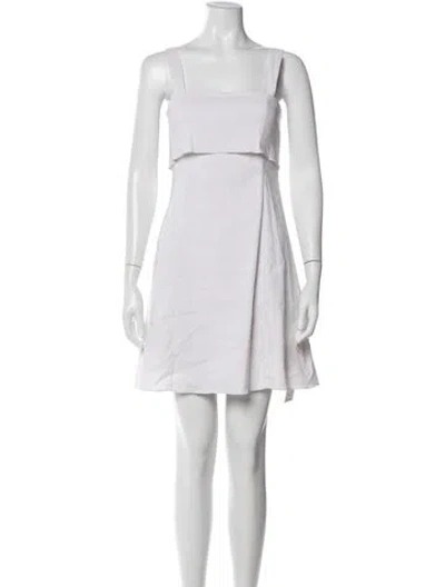 Pre-owned Theory Square Neckline Mini Dress In White