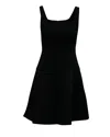 Theory Square Neckline Sleeveless Dress In Black Triacetate In Black