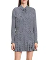 Theory Square Print Mini Dress In Saphire Multi