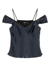 Theory Peek Camisole Layered Look Sleeveless Top In Blue