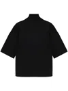 Theory Stretch-jersey Turtleneck Top In Black