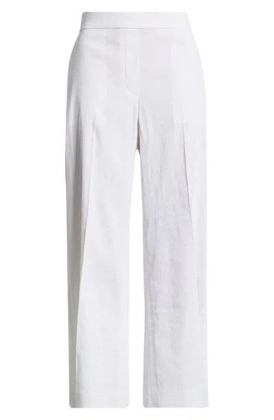 Theory St. Classic Mid Rise Wide Leg Pants In White