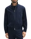 Theory Stand Collar Jacket In Hanson Twill In Baltic