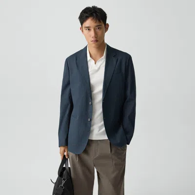 Theory Standard Blazer In Good Linen In Blue