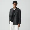 Theory Standard Double-breasted Blazer In Sartorial Wool In Gray