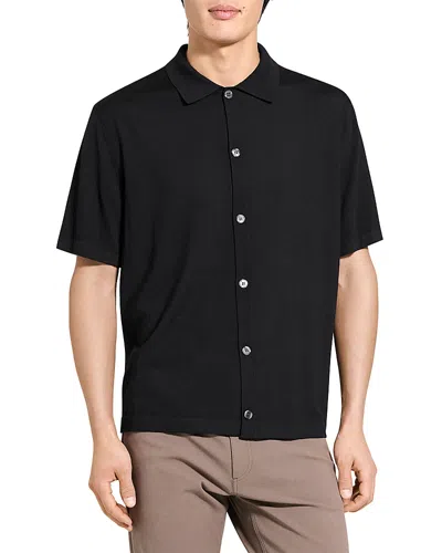Theory Regal Merino Relaxed Button Down In Brown