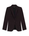 Theory Admiral Crepe One-button Staple Blazer In Black