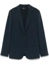 Theory Relaxed Silk Cinch Blazer In Blau