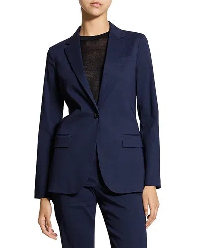 Theory Oversized Cinch Waist Blazer In Mod Silk Twill In Blue