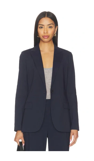 Theory Oversized Cinch Waist Blazer In Mod Silk Twill In Blue