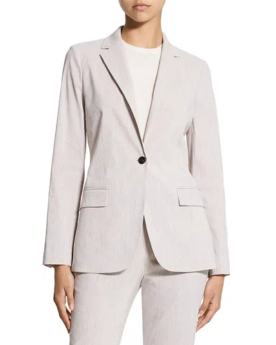 Theory Staple Linen Blend Blazer In Neutral