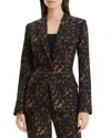 Theory Staple Tortoise-print Slim Crepe Blazer In Brown