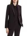 Theory Admiral Crepe One-button Staple Blazer In Brown