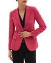 Theory Admiral Crepe One-button Staple Blazer In Deep Rose