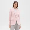 Theory Staple Blazer In Admiral Crepe In Blush