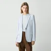 Theory Staple Blazer In Admiral Crepe In Pearl Blue