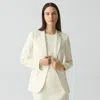 Theory Admiral Crepe Relaxed Blazer Jacket In Rice