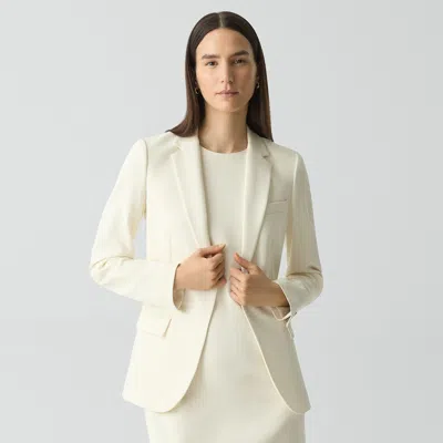 Theory Admiral Crepe Relaxed Blazer Jacket In Rice