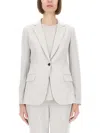 Theory Staple Blazer In Admiral Crepe In White