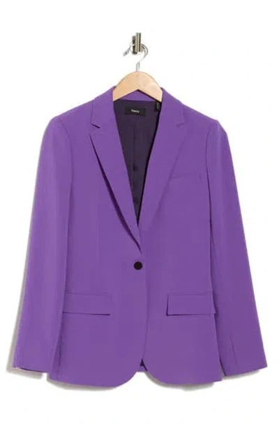 Theory Staple Notch Lapel Blazer In Pink
