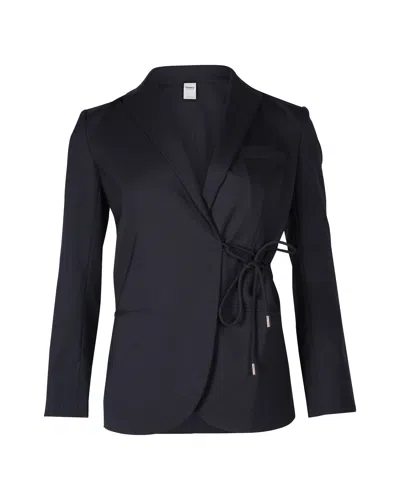 Theory Staple Tie Blazer In Navy Blue Good Wool