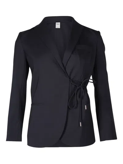 Pre-owned Theory Staple Tie-side Blazer In Blue