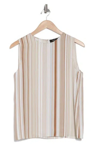 Theory Stell Stripe Shell In Beige Multi