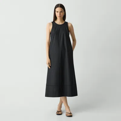 Theory Stitched Midi Dress In Sheen Cotton