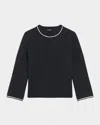 Theory Tweed Sweater In Black Multi