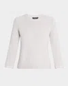 Theory Stitched Wool-cashmere Crewneck Sweater In Pltnmmulti