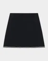 Theory Stitched Wool-cashmere Mini Skirt In Black Multi