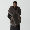 Theory Stole In Faux Fur In Gray